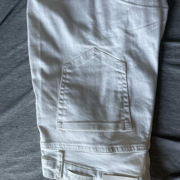 White Flare Wide Leg Jeans High-Rise - Picture 5 of 7